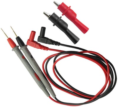 Multifunctionele multimeter, extra fijne meetpennen, vergulde multimeterkabel van 1000V 10A, accessoires voor industriële digitale instrumenten - 1 set meetpennen van 1000V 10A + 1 paar krokodilklemmen (80 g)