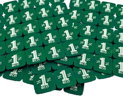 CombiCraft biologisch afbreekbare breekmunten van aardappelzetmeel - groen - 24x24mm - 1000 stuks