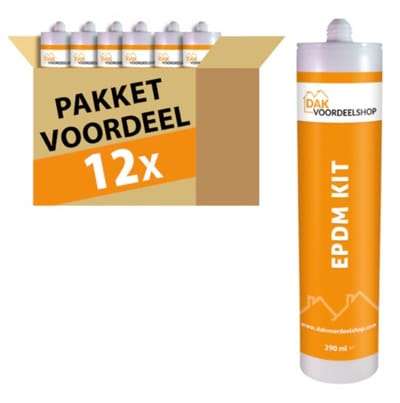 Dakvoordeelshop 12 stuks EPDM kit 290 ml - pakketvoordeel