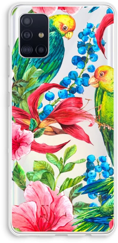 Case Company® - Hoesje geschikt voor Samsung Galaxy A51 4G hoesje - Papegaaien - Soft Cover Telefoonhoesje - Bescherming aan alle Kanten en Schermrand