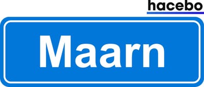 Hacebo - Plaatsnaam Sticker - 29x10 CM - Maarn sticker - Verkeersborden sticker - grappige cadeaus - Maarn