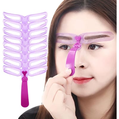 Vrouwen Stencil Kit Wenkbrauw Verzorging Stencil Vorm Sjabloon Wenkbrauw Kaart pink