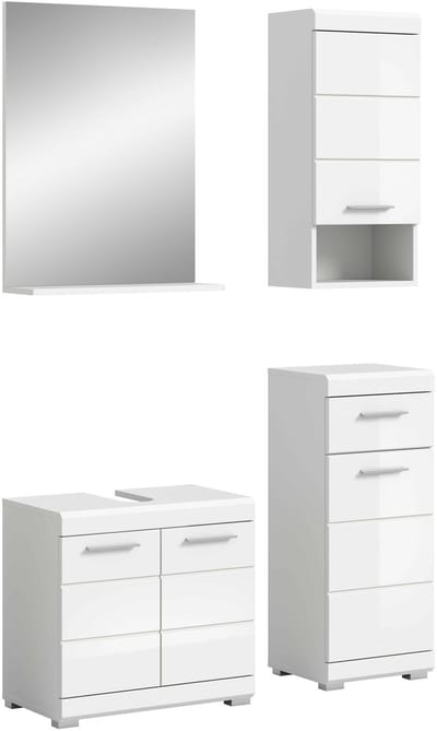 Scout badkamercombinatie wit hoogglans MDF TZ wit NB - 34x112x191cm