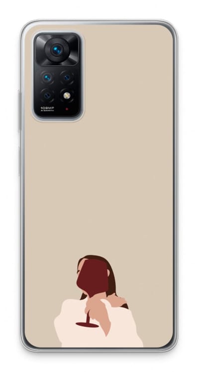 Case Company® - Hoesje geschikt voor Xiaomi Redmi Note 11 Pro hoesje - I drink wine - Soft Cover Telefoonhoesje - Bescherming aan alle Kanten en Schermrand