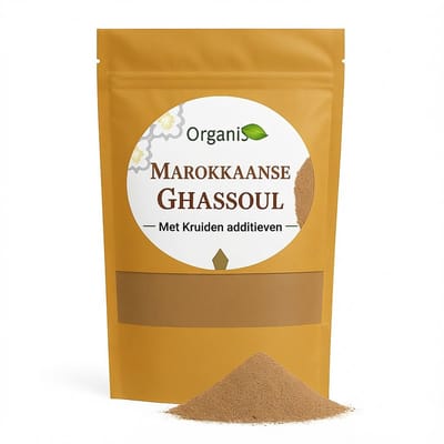 Ghassoul Klei 200g - Dieptereinigend Gezicht & Haar Masker met 12 Natuurlijke Kruiden - Gratis Verzending
