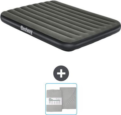 Bestway luchtbed - 2-Persoons - 152 x 203 x 25 cm - Groen - Inclusief en Hoeslaken