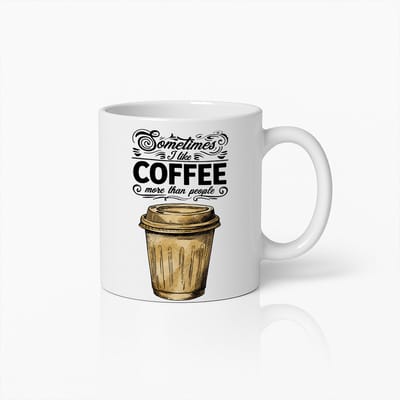 Grappige Koffiebeker – “Soms Hou Ik Meer van Koffie dan van Mensen” – 330ml Keramische Mok – Perfect Cadeau voor Koffieliefhebbers & Kantoor