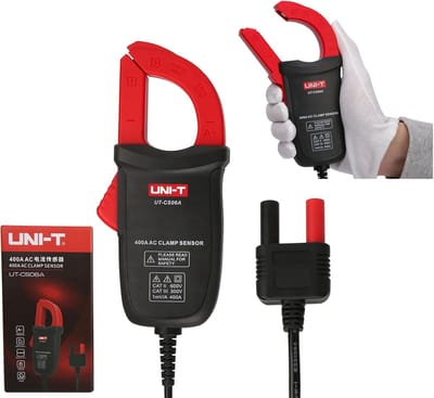 Stroomtang - Ampèretang Huidige Klem - Stroom Meten - 400A AC Meting - 28 mm Bekopening - Rood en zwart