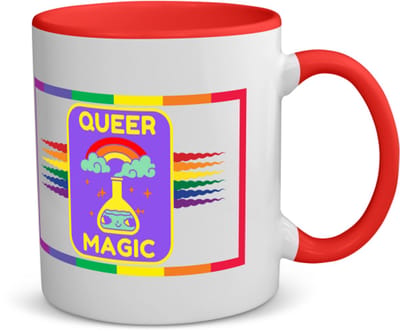 Akyol - lgbtq cadeau - koffiemok - theemok - rood - Lgbt - queer - lgbtq cadeau - met opdruk - lgbt - pride month - lgbtq vlag - gay pride - met tekst - opdruk - leuke pride spullen - verjaardag - cadeau - gift - 350 ML inhoud