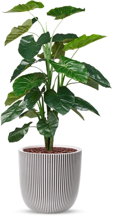 Kunstplant Philodendron in Planter Ball groove ivoor H130 cm