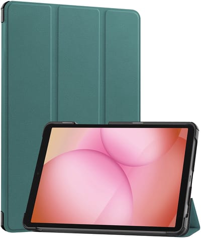 Hoes - Geschikt voor Samsung Galaxy Tab A11 Plus - Dun & Stevig - Trifold Bookcase - Hard Cover - Hardcover Book Case - Tablet Hoesje - Donkergroen