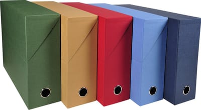 Exacompta 5x Transportdoos Rug 90mm - canvas papier - Geassorteerd - 89520E