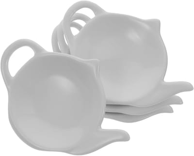 Keramische theepotvorm ringenschaal voor sieraden, accessoires en kruidenorganizer - 4 stuks
