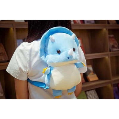 34cm Schattige Pluche Dinosaurus Rugzak Tyrannosaurus Triceratops Cartoon Schooltas Kawaii Cadeau voor Kinderen Jongens Meisjes 34cm blauw