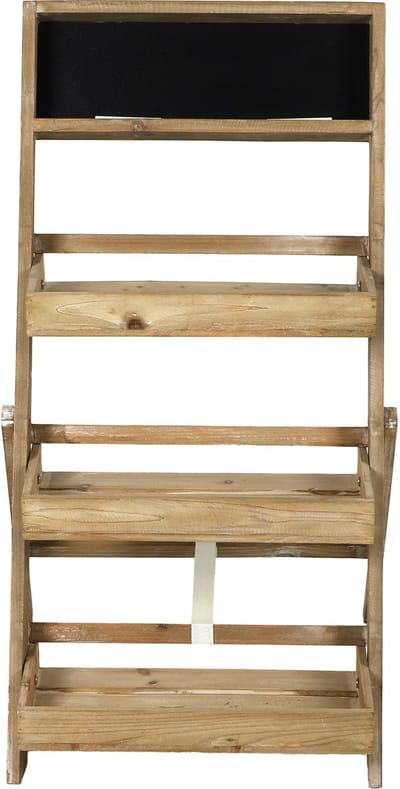 "MON JARDIN" PLANTENREK MET 3 NIVEAUS MET LEISTEEN + KRIJT 45 x 43 x 78 CM