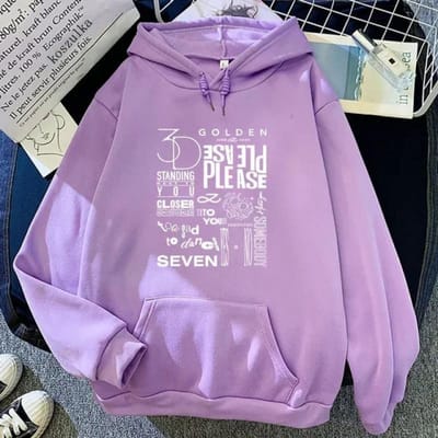 JungKook Golden Hoodie Dames Harajuku Hoodie XS gray