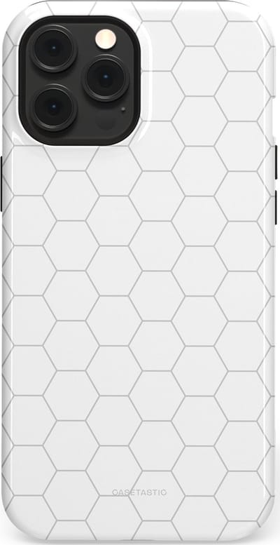 Casetastic Hoesje Geschikt voor Apple iPhone 12 Pro Max Magsafe - Stijlvolle Beschermende Duo-layer Case - Zilverraat