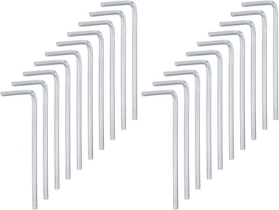 L-vormige inbussleutel set van 20 stuks, 2mm, uit chroom-vanadium staal
