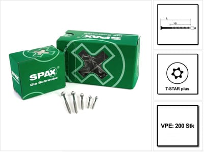 SPAX 191010350303 Verzonken schroeven 3.5 mm 30 mm T-profiel Staal Gehard 200 stuk(s)