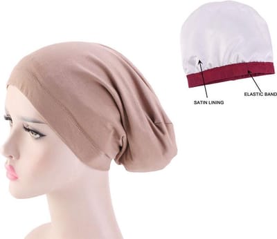 Slaapmuts - Beanie slaapmuts - Beanie muts - Slouchy Beanie hoed - Chemo hoofddeksel - Slaapmuts voor mannen - Slaapmuts voor vrouwen - Multifunctionele hoofddeksel - Winter muts - Beige - 990