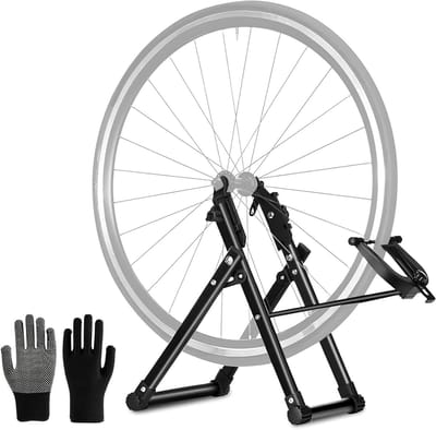 Vouwbare Fiets Wiel Statief voor Mountainbikes en Racefietsen - Stevige Metaalconstructie in Zwart