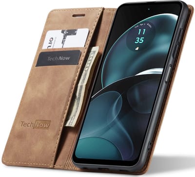 Hoesje geschikt voor Motorola Moto G14 - Book Case Leer Slimline Bruin