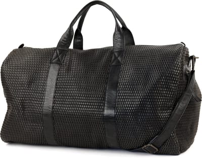Bear Design Vesper Gevlochten Leren Weekendtas - Reistas - Zwart