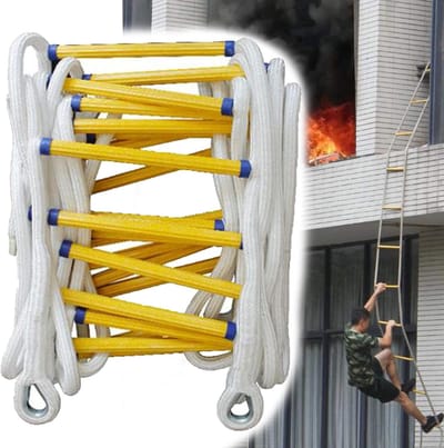 Noodladder - Veiligheidsladder - Hulp bij Ontsnapping - Robuust en Stabiel - 3 Meter - Geel