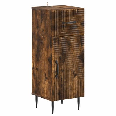 vidaXL - Badkamer - Opbergkast - HAARLEM - Gerookt - eiken - 30 - x - 31 - x - 80 - cm
