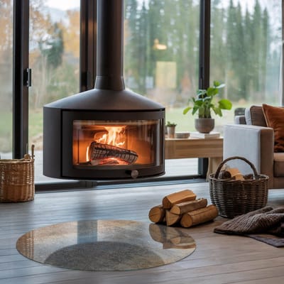 Coloray Vloerplaat Houtkachel - Plaat voor Onder Houtkachel - 90 cm x 90 cm - Open Haard Accessoires - Bruin Vloerplaat Kachel - Verwarmingsaccessoires - Plaat onder Houtkachel - Kachel Onderplaat - Vloerplaat Voor Kachel