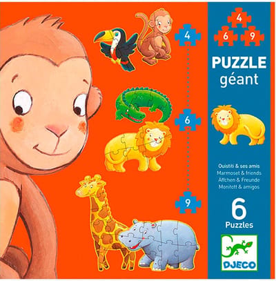 Djeco puzzel dieren FSC - Marmoset & friends - educatief speelgoed.