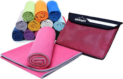 Microvezel handdoek, voor sauna, fitness en sport - strandhanddoek, sporthanddoek - 200x90cm - Fuchsia