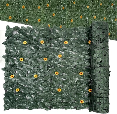 Kunstmatige Klimop Schutting - Privacy Scherm Tuin - Cre0ren van Privacy - Weersbestendig PE Materiaal - 3 meter breed - Donkergroen