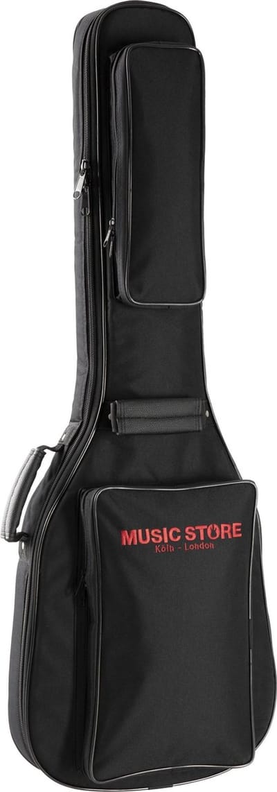 MUSIC STORE "Deluxe" Gigbag E-gitaar zwart/rood Logo - Tas voor elektrische gitaren