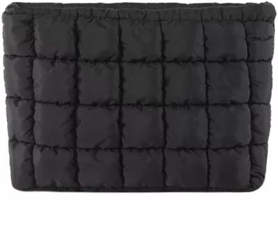 Toilettas Puffer - Zwart | Clutch / Make-Up Tas | 26,5 x 16,5 cm | Fashion Favorite