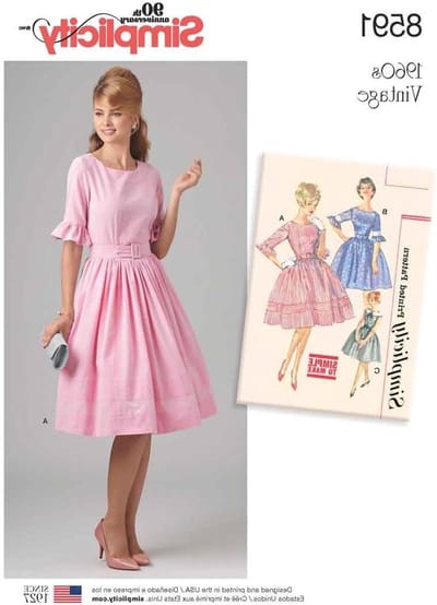 Knippatroon Jurken - Vintage Patroon - Kleding Maken - Origineel Jaren 60 - Maten 12-20 - Wit