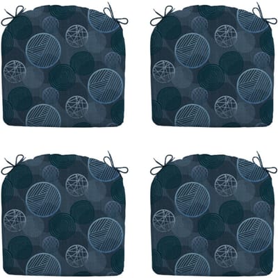 Madison - Zitkussen Circle blue - Ca. 46x48 cm - Set van 4