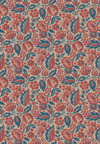 Boråstapeter Vliesbehang 4816 - New Heritage - Botanisch Rood - 53cm x 10.05m