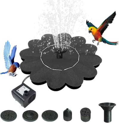 Solar Fontein op Zonne energie- stille bloemenvormige waterval-vogelbad-fontein op zonne-energie- voor landschap-tuin-vijver- buiten- terras- achtertuin- schaal-dek- vloer- erf