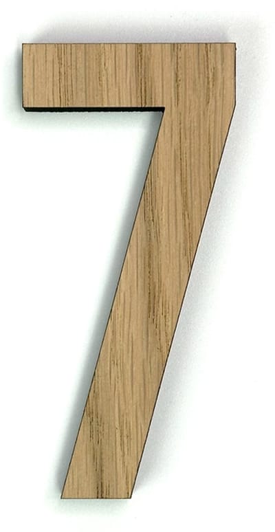 Houten cijfer 7 - 20 cm hoog