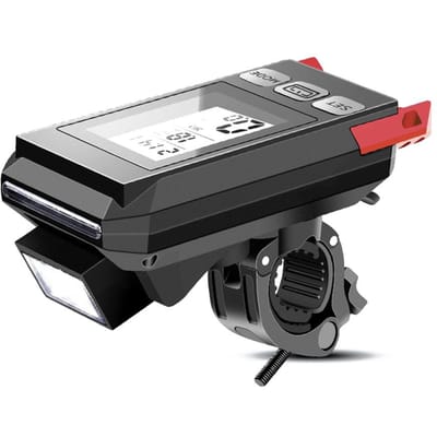 Multifunctionele fietssnelheidsmeter Draadloze fietssnelheidsmeter met licht en hoorn USB rood