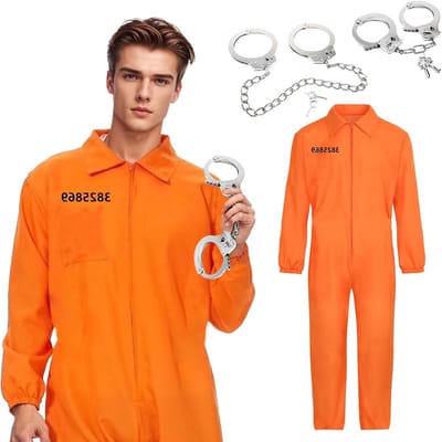 Oranje gevangeniskostuum voor mannen - Perfect voor carnaval, cosplay en themafeesten
