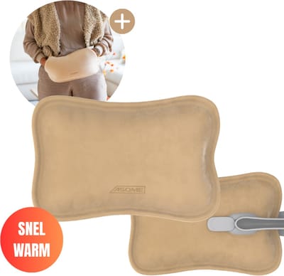 ASOME Elektrische Warmwaterkruik - Oplaadbaar met Handverwarmer & Draagband - Warmtekruik voor Menstruatiepijn, Buikpijn & Spierpijn