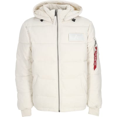 Mannen Puffer Cord Jet Stream White