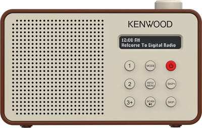 Kenwood CR-M25DAB Draagbare DAB+ radio met automatische veiligheidswaarschuwingsfunctie - Bruin