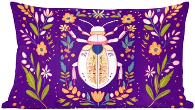 Sierkussens - Kussentjes Woonkamer - 60x40 cm - Kever - Felgekleurd - Bloemen - Bladeren