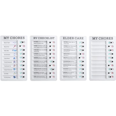 4 Pièces Tableau des Tâches Mes Tâches Soins aux Personnes Âgées Liste de Contrôle pour RV Auto Bricolage Amovible Réutilisable Tableau des Tâches pour RV