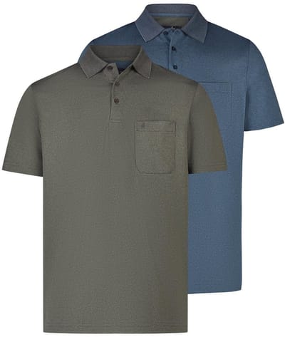 RAGMAN Heren poloshirt 2 pack Basic