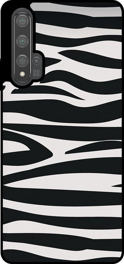 Smartphonica Telefoonhoesje Geschikt voor Huawei Nova 5T met zebra opdruk - TPU backcover case zebra design - Zwart Wit geschikt voor Huawei Nova 5T