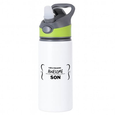 Hacebo® - I am a freaking awesome mom waterfles met rietje groen - Mama - geweldige moeder - liefste moeder - verjaardag - cadeau - kado - bedankje - geschenk - water fles - 650ML